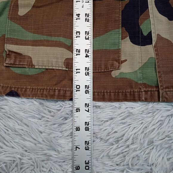 Military Jacket Mens Green Camo S Short Air Force Pockets Army Coat Fatigues - Picture 9 of 10